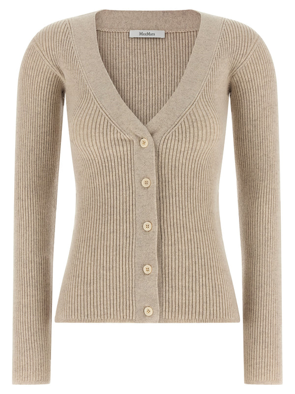 Max Mara 62% Wool cardigan in beige