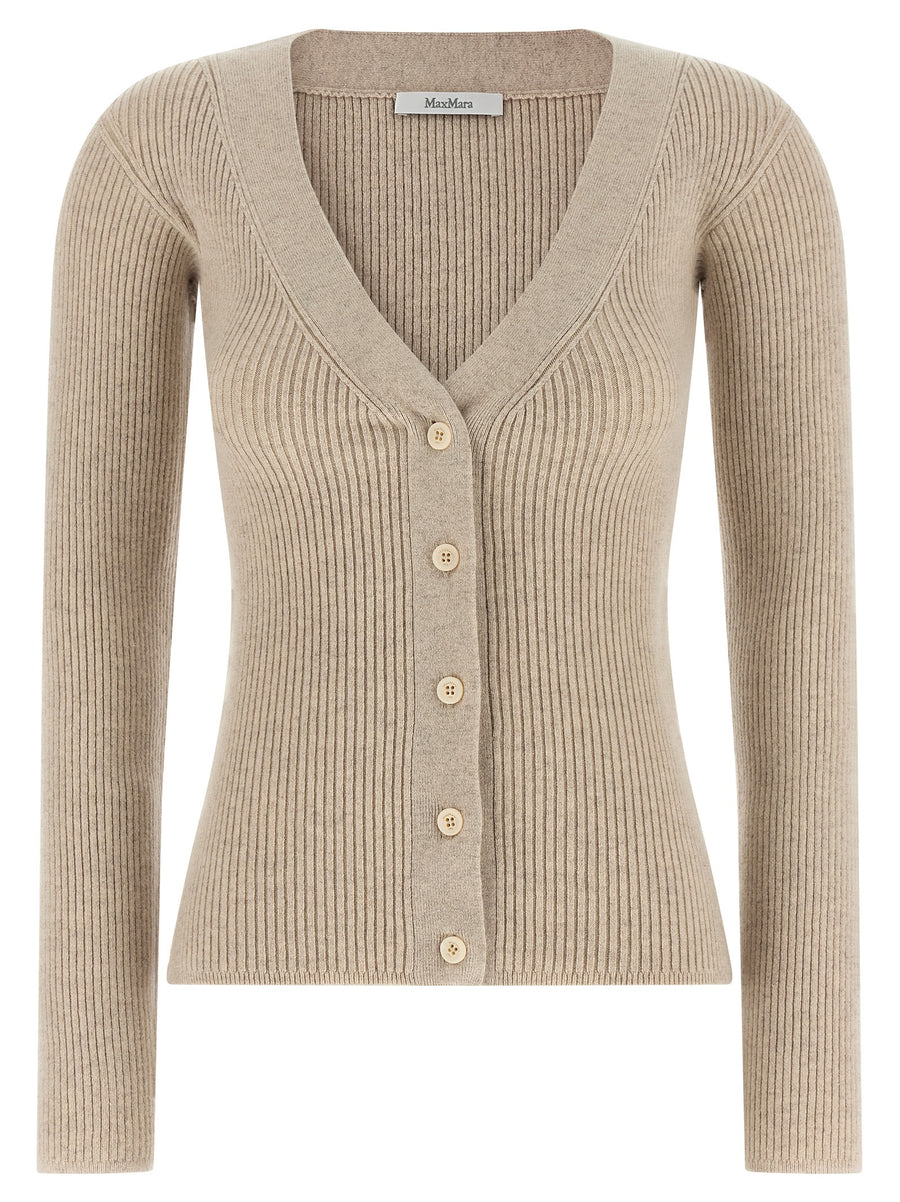 Max Mara 62% Wool cardigan in beige