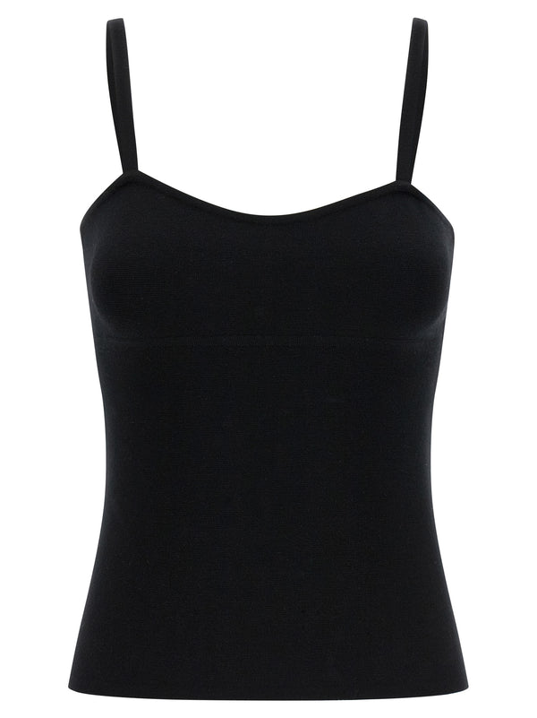 Max Mara 79% virgin wool tank top in black