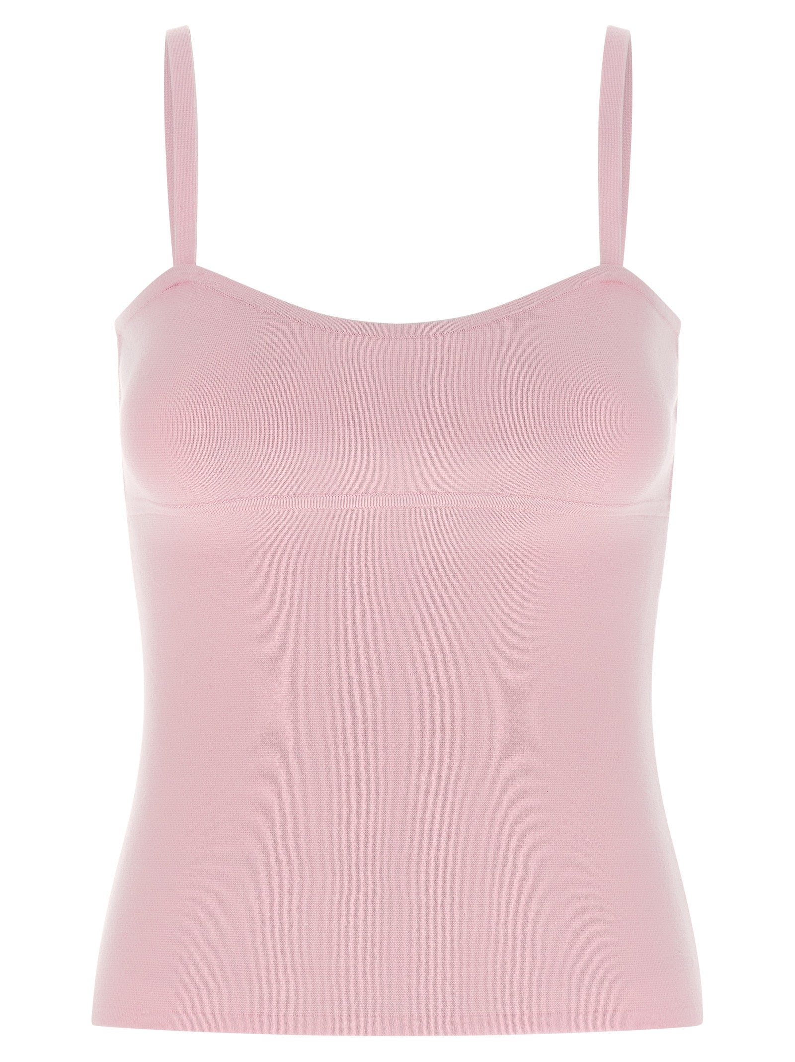 Max Mara 79% virgin wool tank top in pink