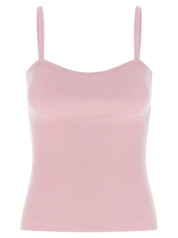 Max Mara 79% virgin wool tank top in pink
