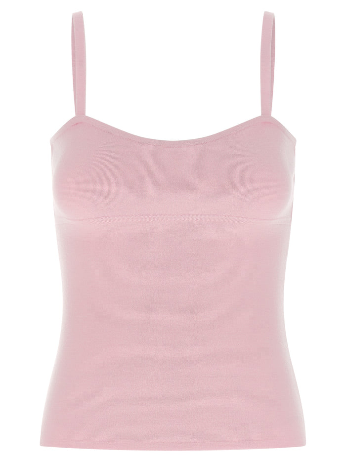 Max Mara 79% virgin wool tank top in pink