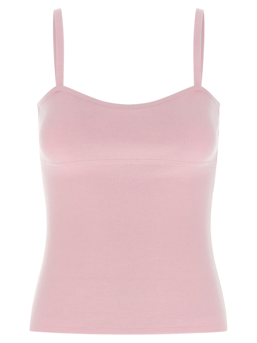 Max Mara 79% virgin wool tank top in pink