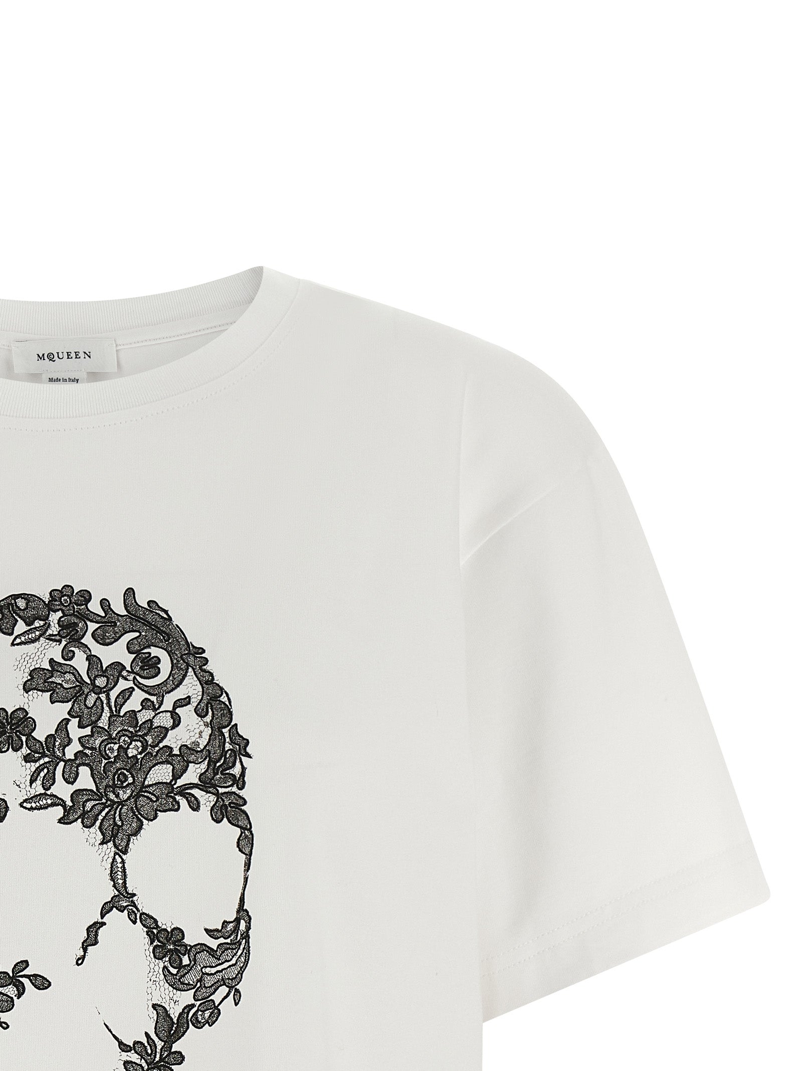 Alexander McQueen 100% cotton t-shirt in white — view 3