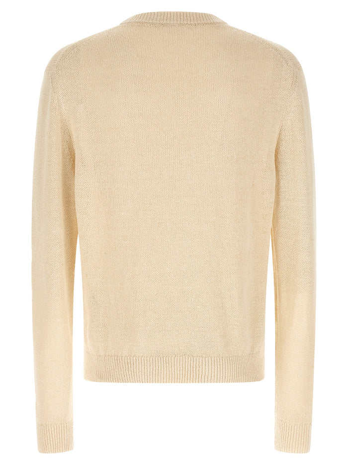 Jil Sander 50% hemp sweater in beige — view 2