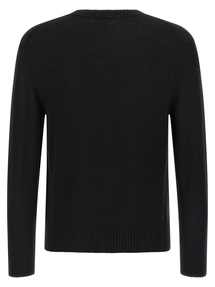 Jil Sander 100% Virgin Wool sweater in black — view 2