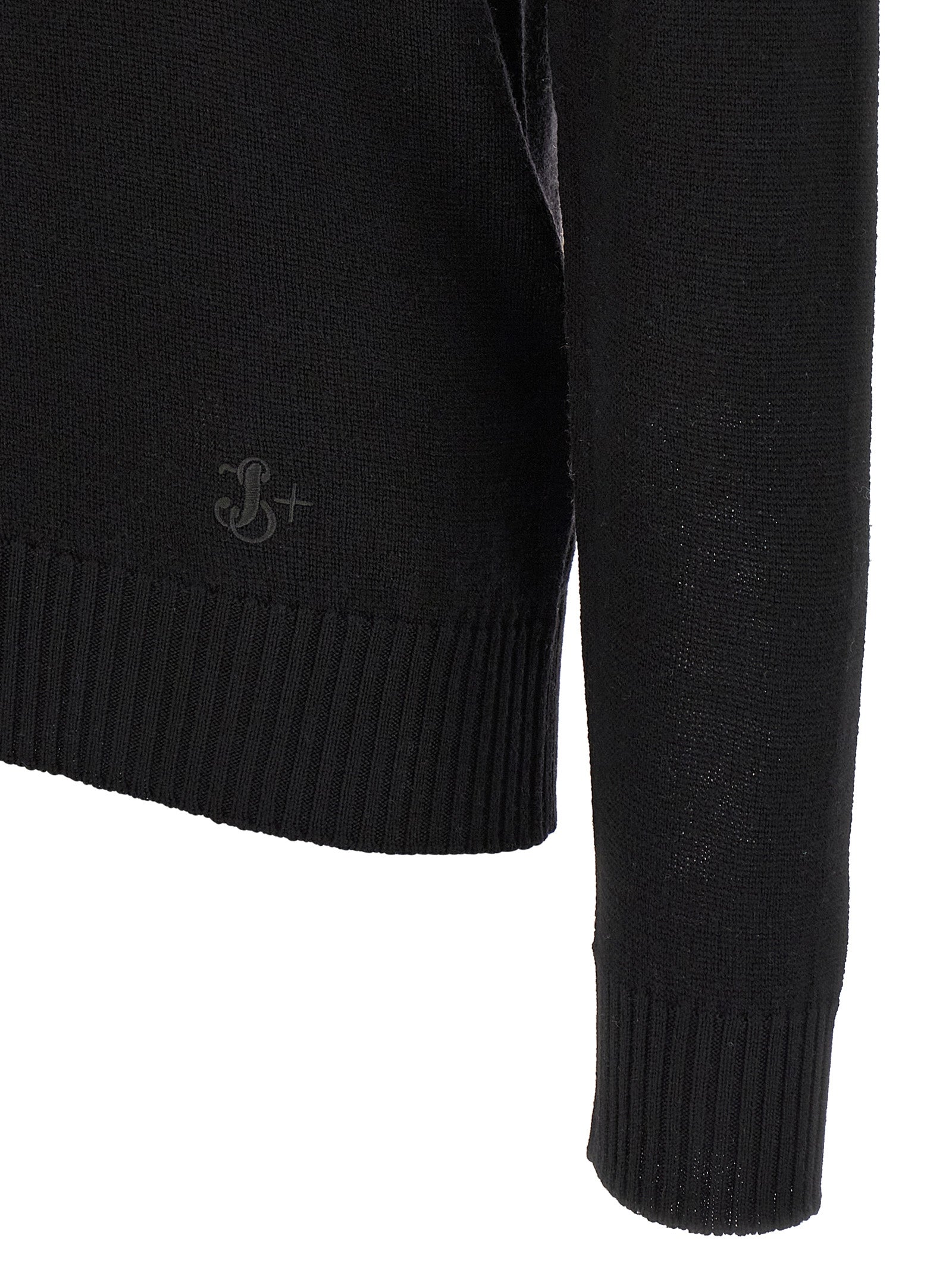 Jil Sander 100% Virgin Wool sweater in black — view 4