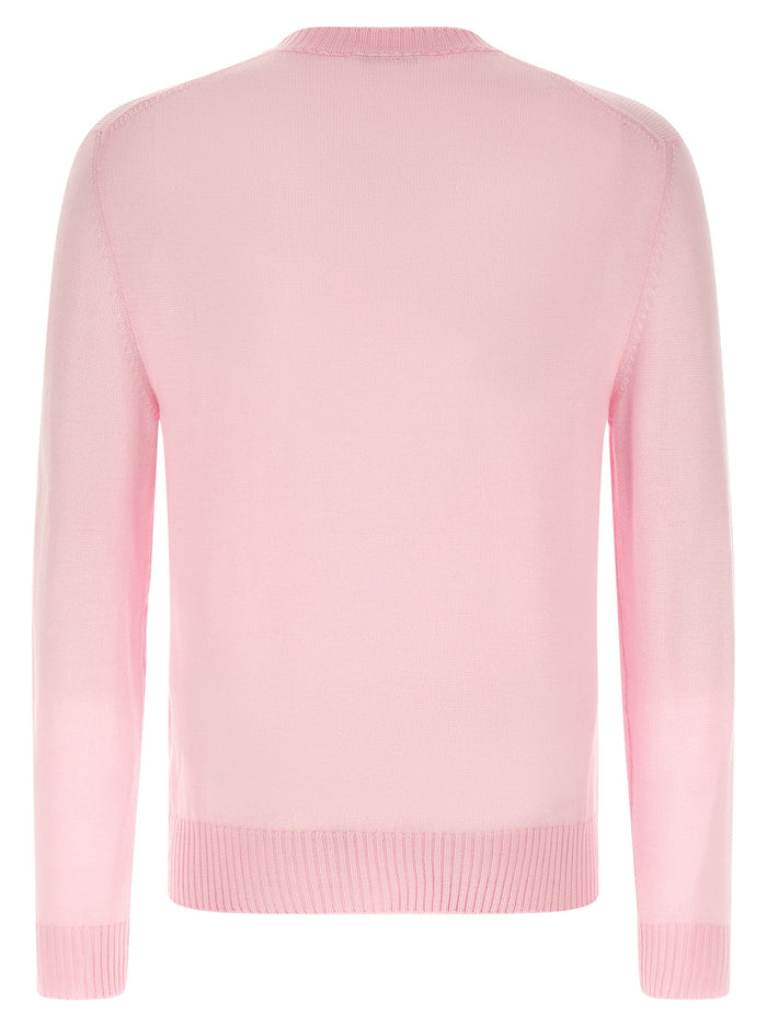 Jil Sander 100% virgin wool sweater in pink — view 2