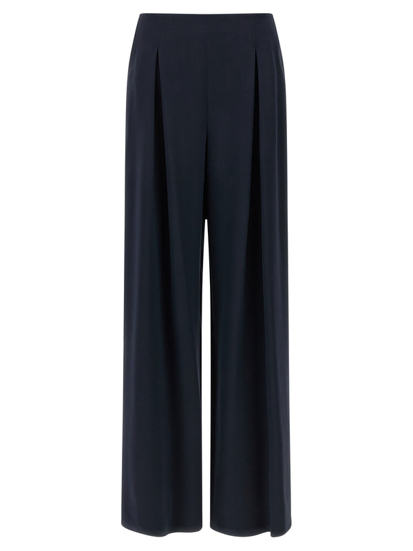 Max Mara 91% silk trousers in blue