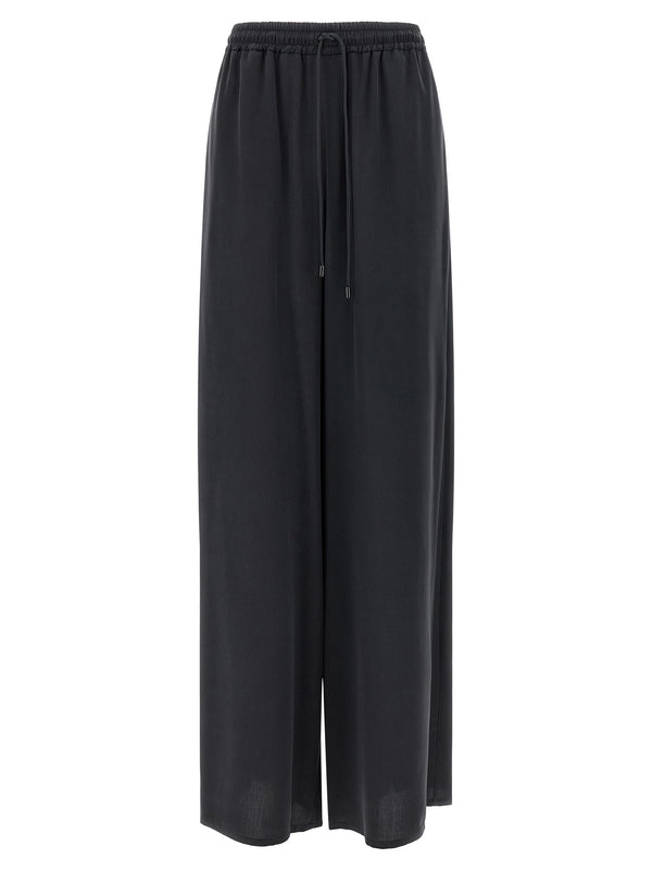 Max Mara 100% silk trousers in black