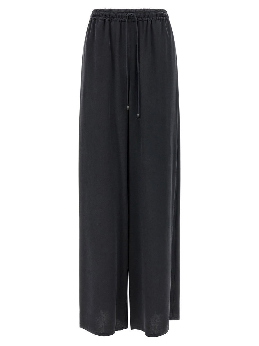 Max Mara 100% silk trousers in black