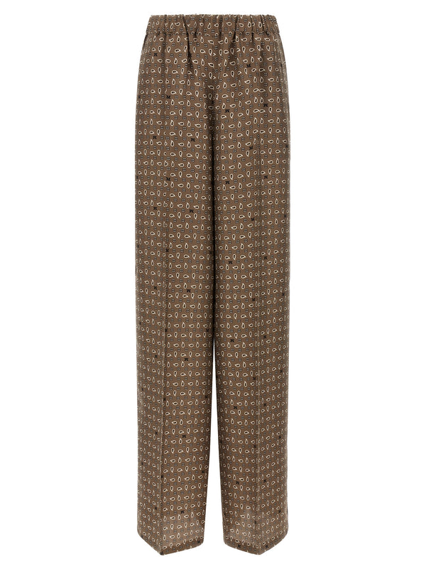 Max Mara 100% silk trouser in brown