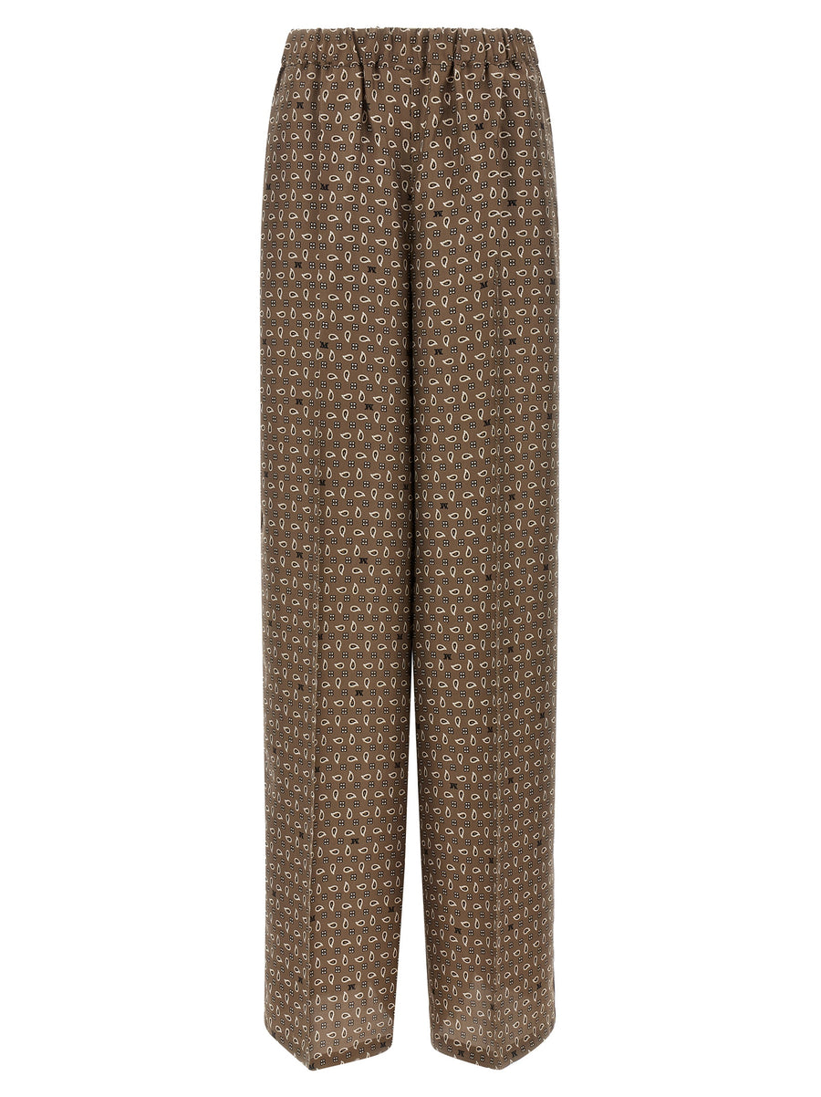 Max Mara 100% silk trouser in brown