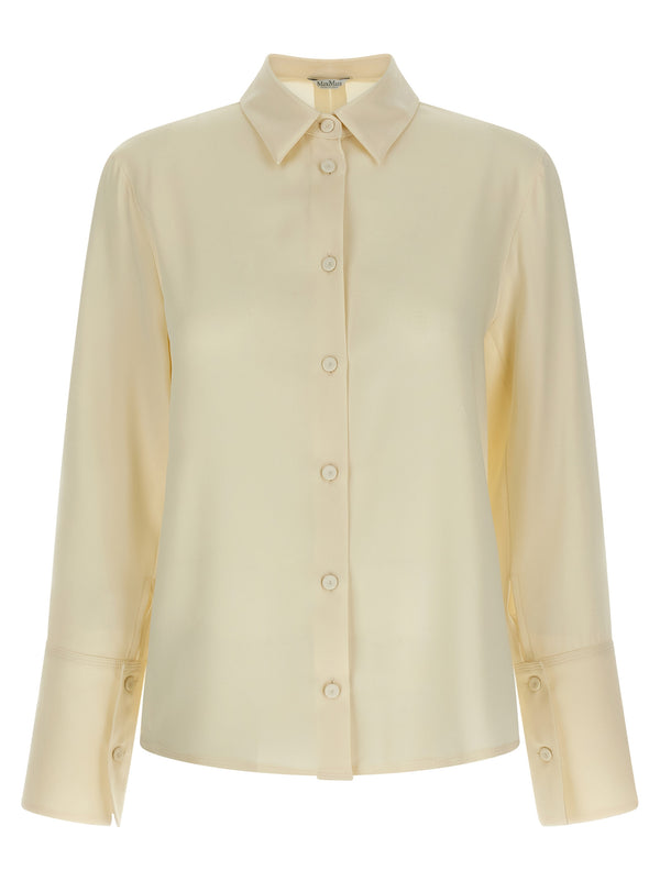 Max Mara 93% silk blouse in white