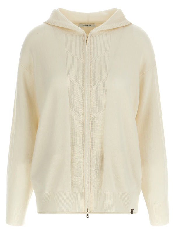 Max Mara 100% cashmere hoodie in white