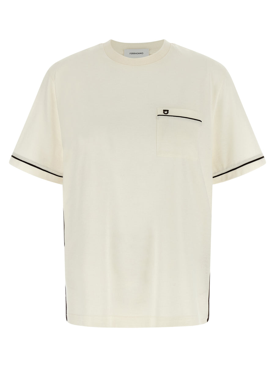 Ferragamo 80% Cotton t-shirt in beige