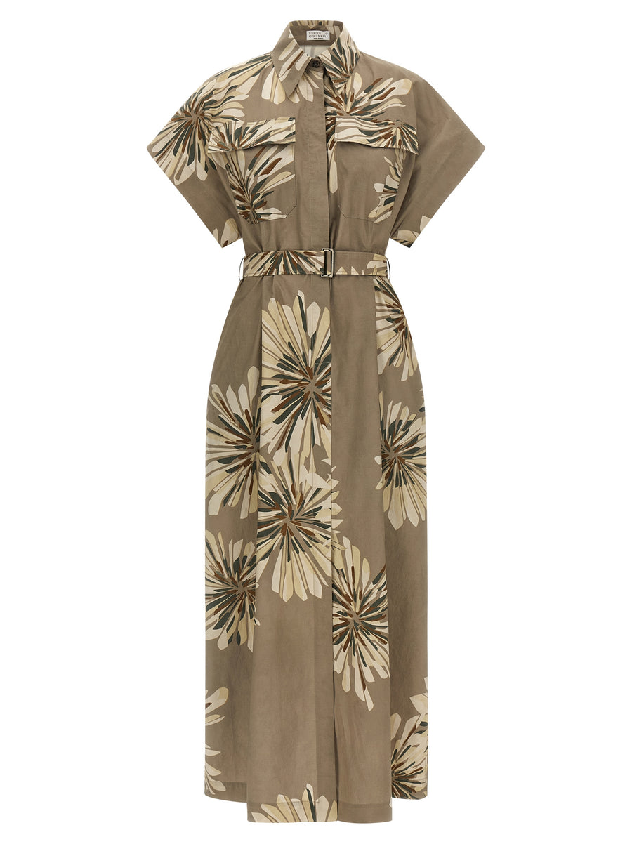 Brunello Cucinelli 100% cotton dress in beige
