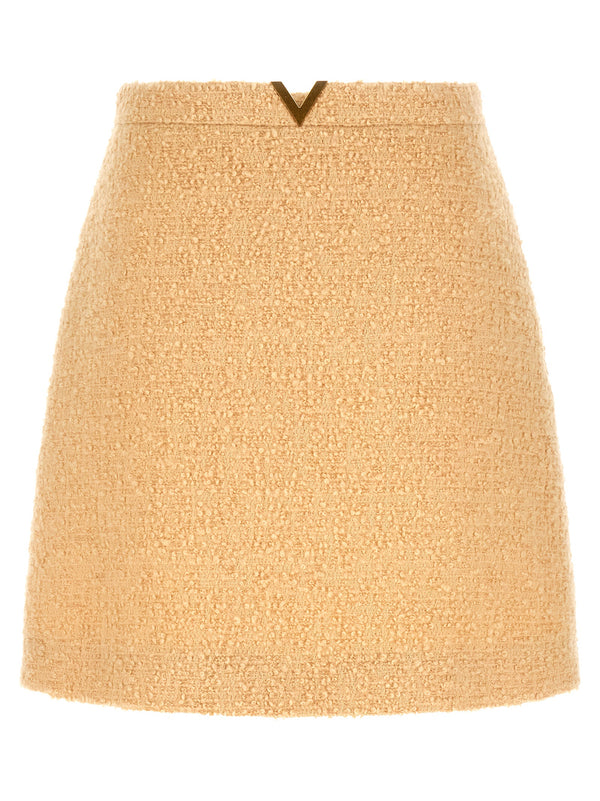 Valentino Garavani 95% virgin wool skirt in beige
