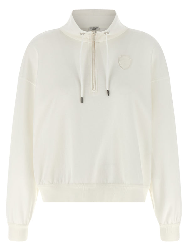 Brunello Cucinelli 93% Cotton sweatshirt in white
