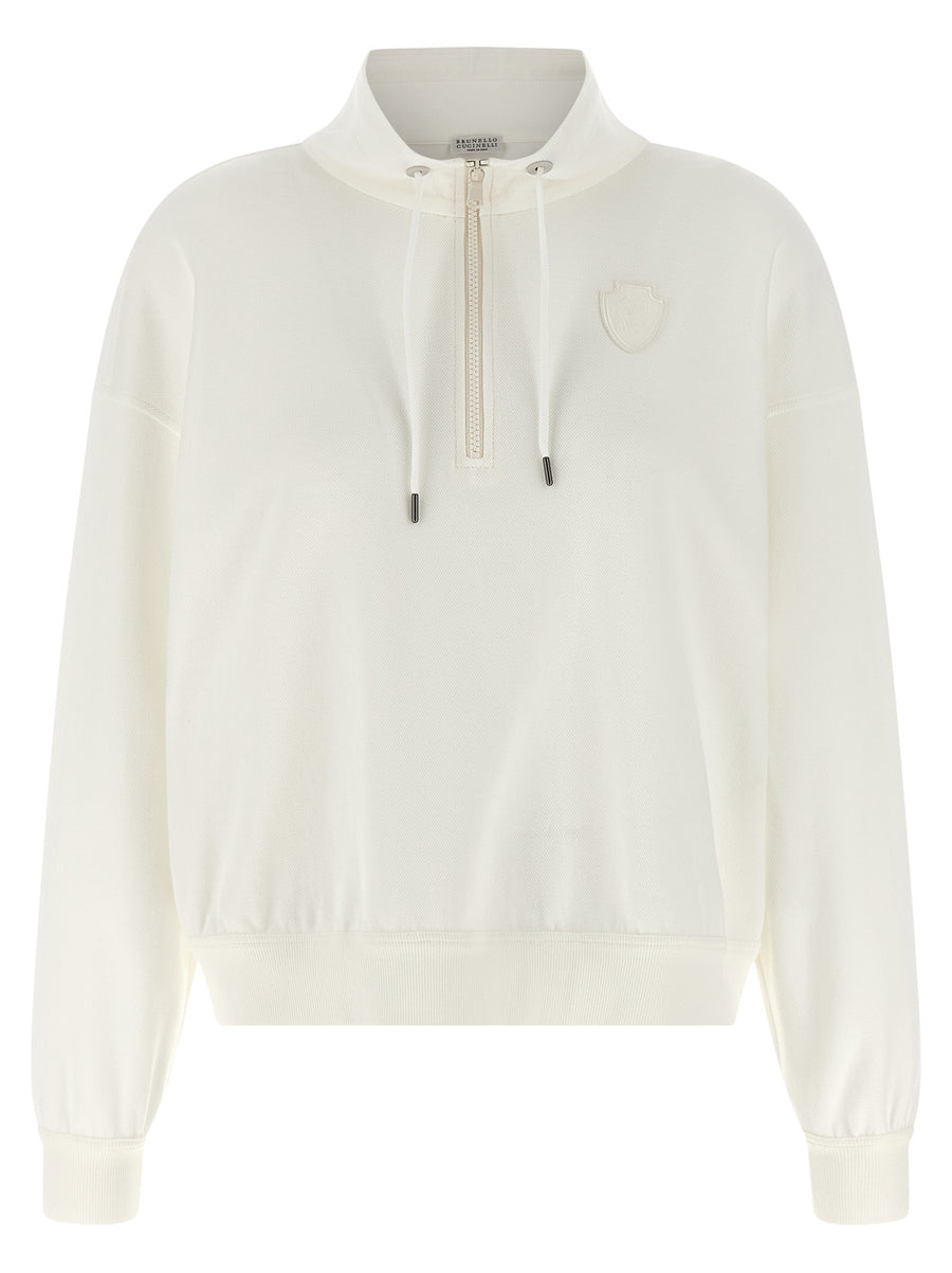 Brunello Cucinelli 93% Cotton sweatshirt in white