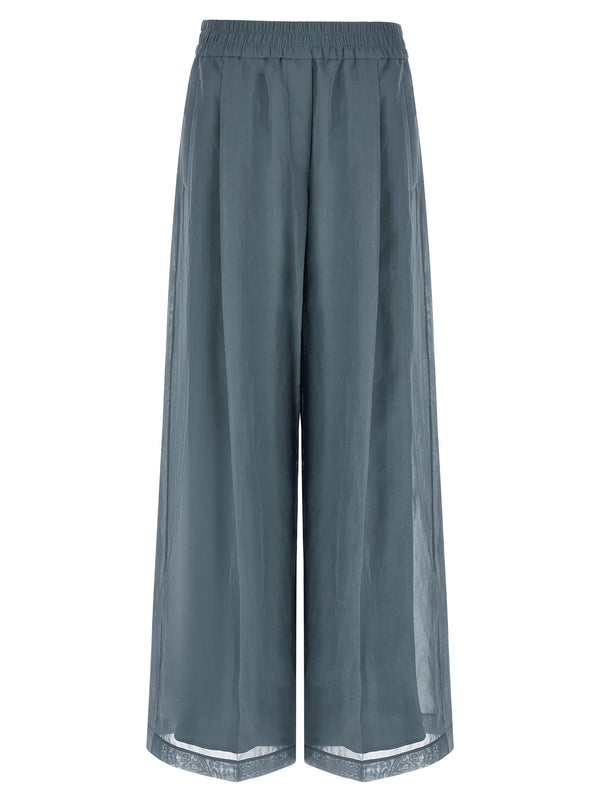 Brunello Cucinelli 100% Cotton trousers in blue