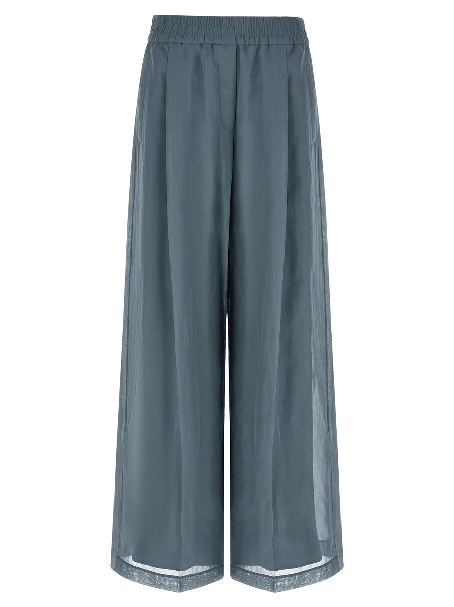Brunello Cucinelli 100% Cotton trousers in blue