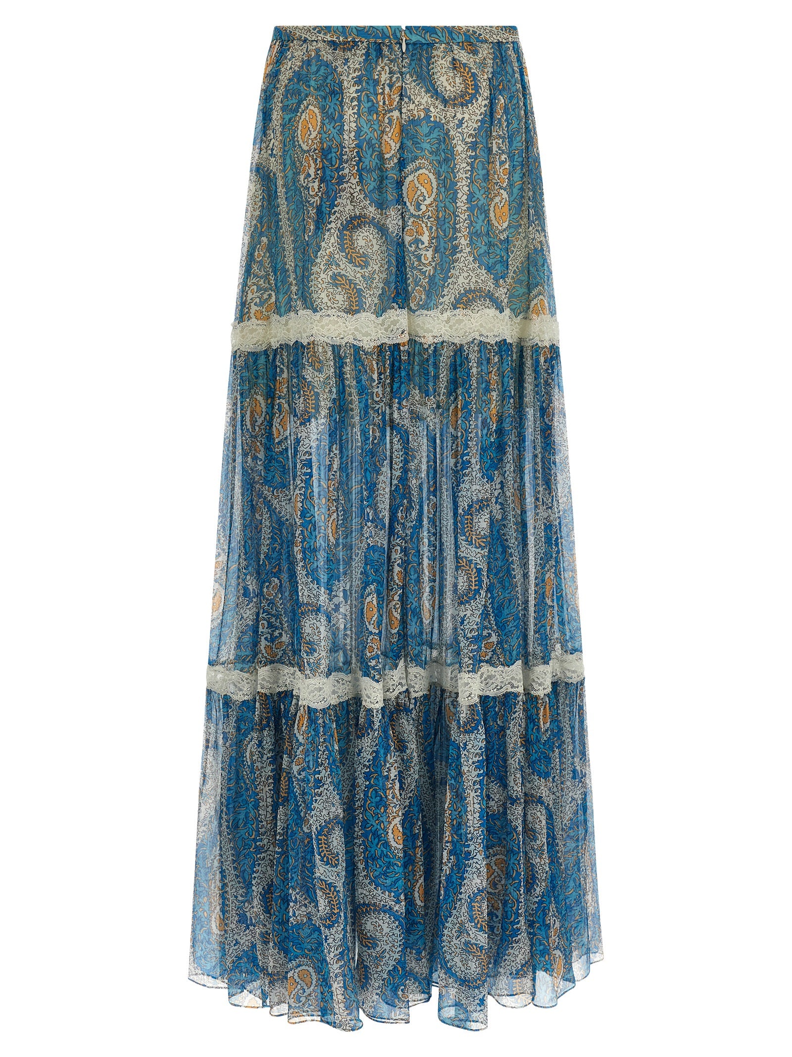 Etro 100% silk skirt in blue — view 2