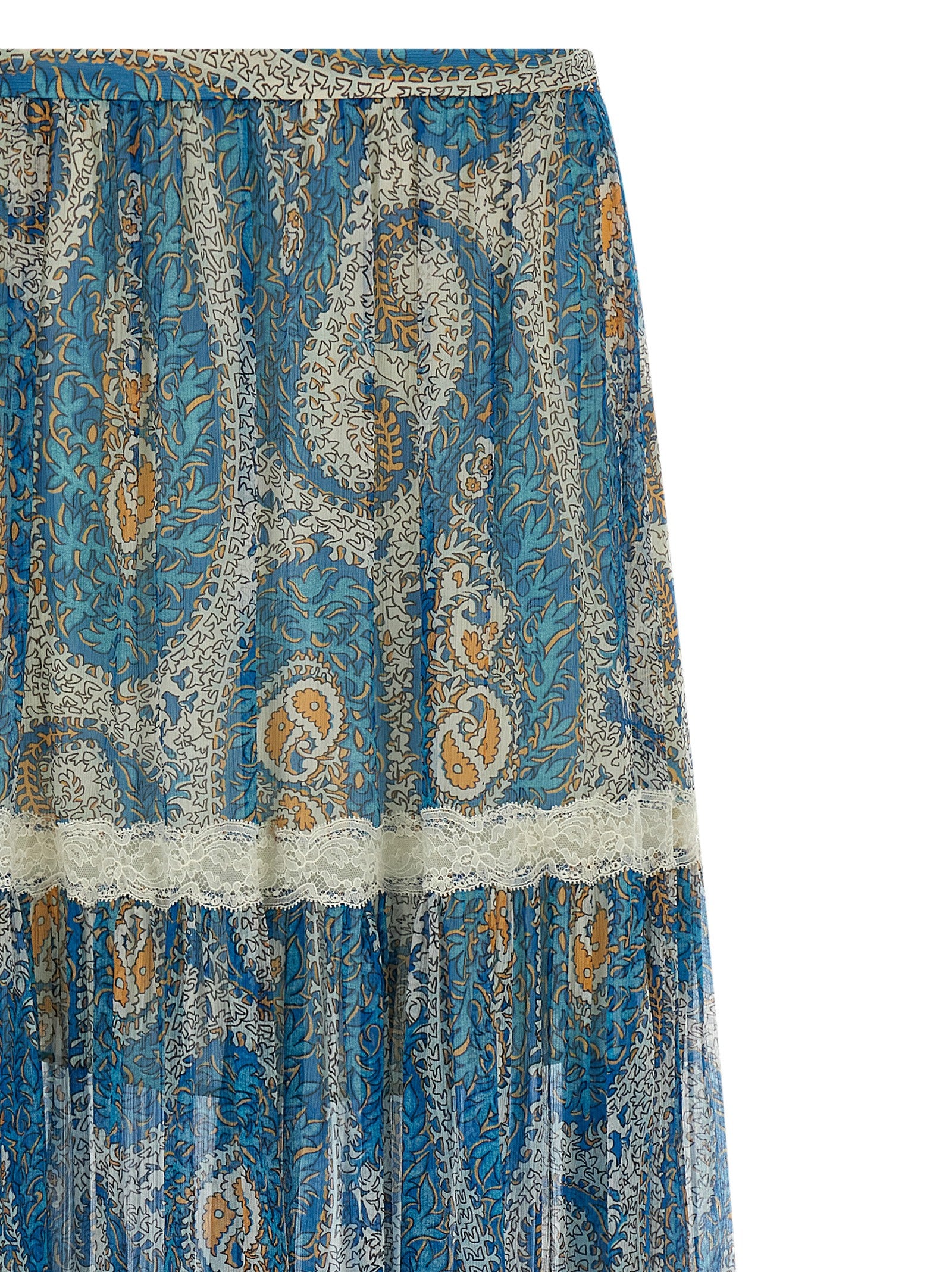 Etro 100% silk skirt in blue — view 3
