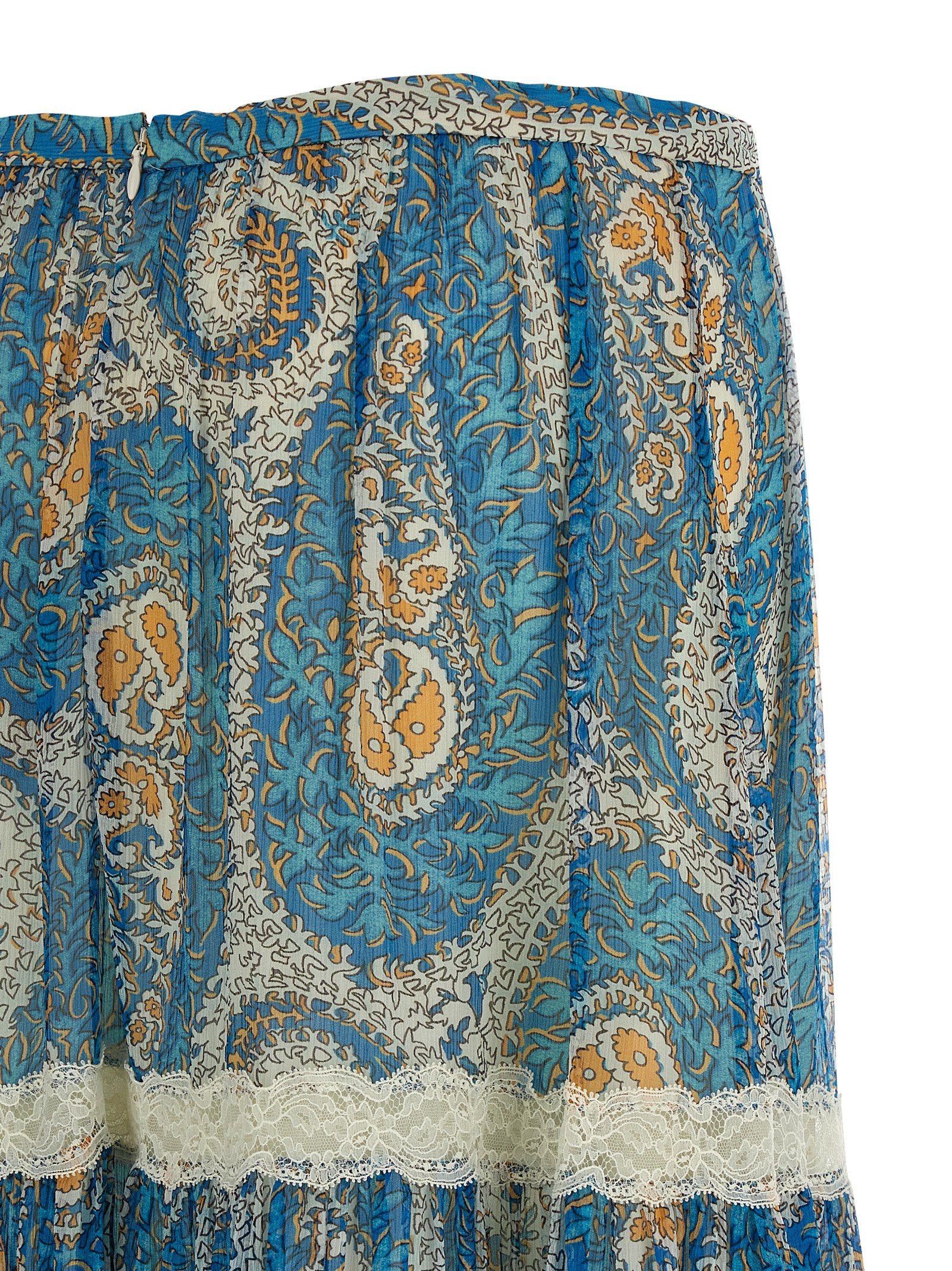 Etro 100% silk skirt in blue — view 4