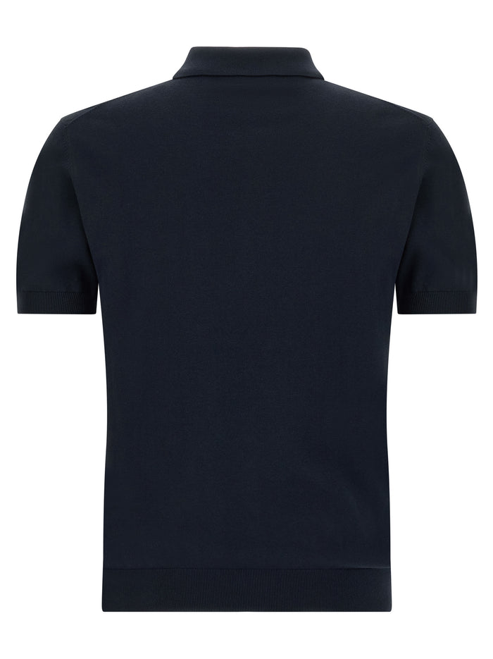 Etro 100% Cotton polo shirt in navy — view 2