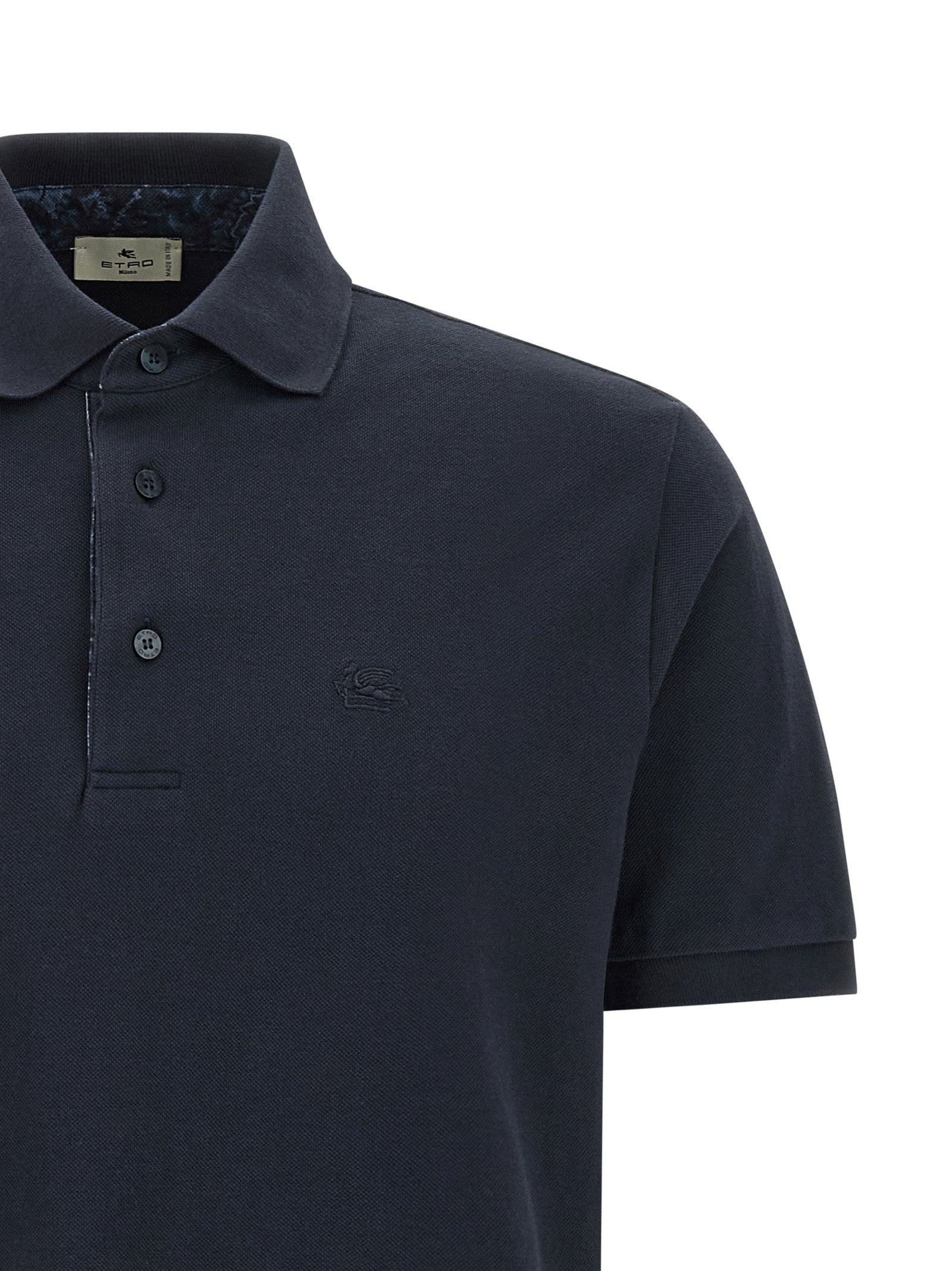 Etro 100% Cotton polo shirt in blue — view 3
