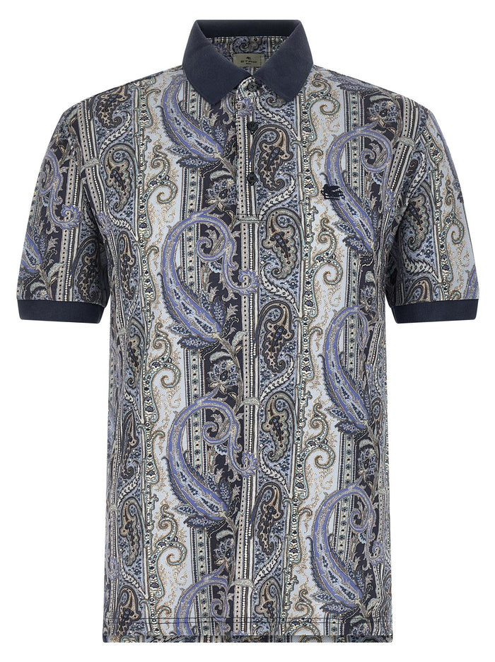 Etro 100% Cotton polo shirt in blue
