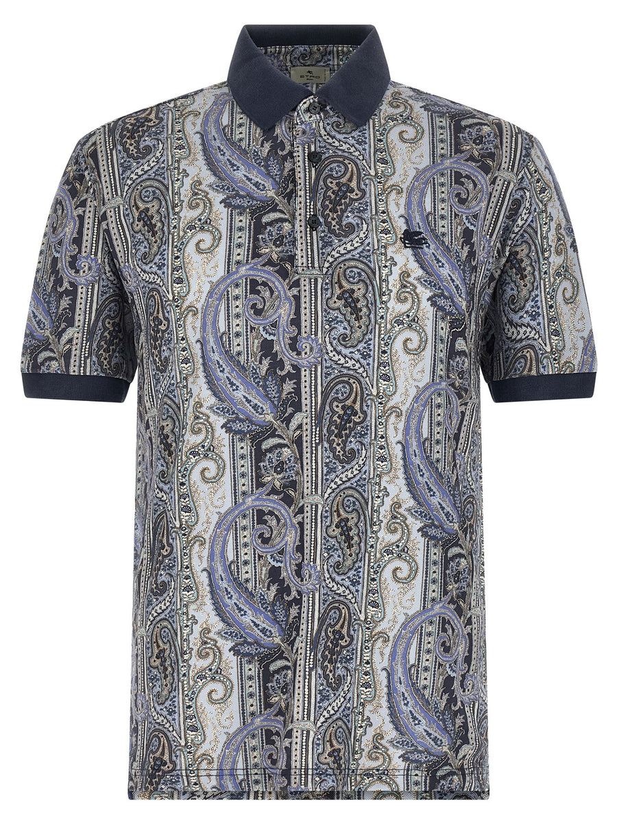 Etro 100% Cotton polo shirt in blue