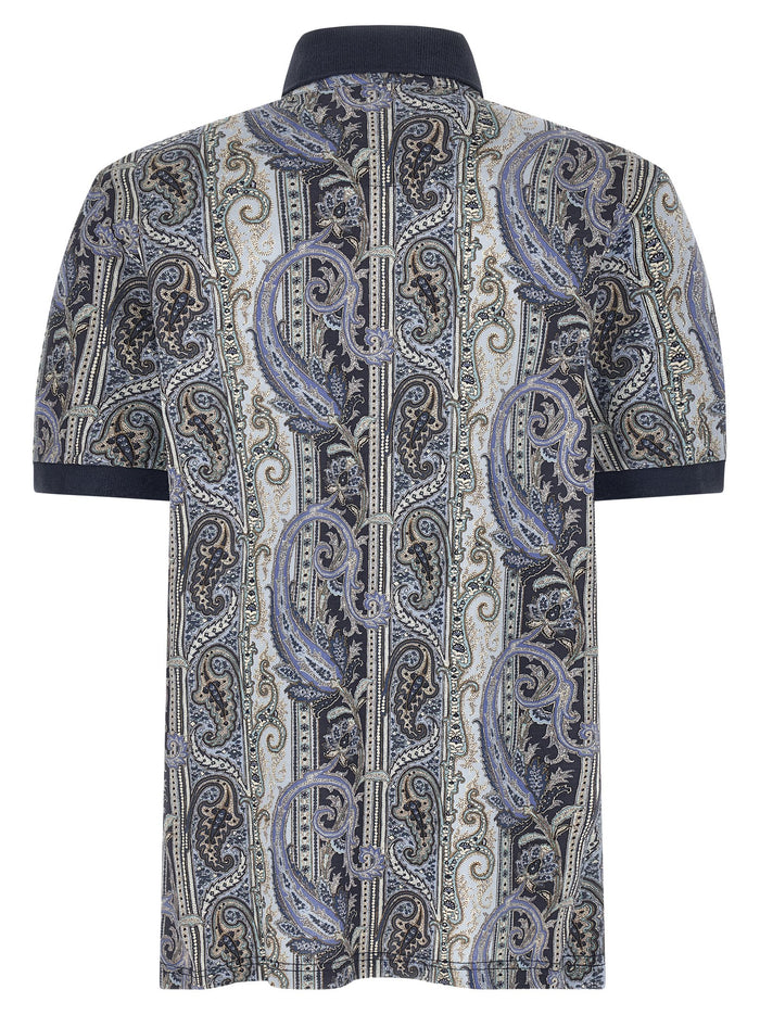 Etro 100% Cotton polo shirt in blue — view 2