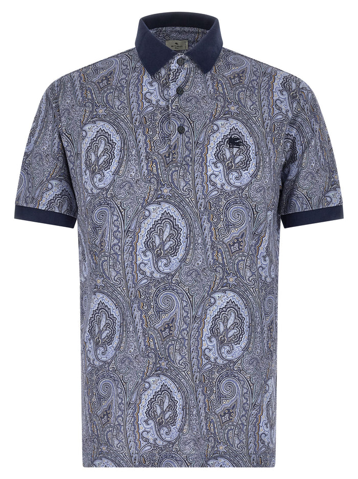 Etro 100% Cotton polo shirt in blue