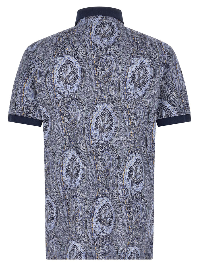 Etro 100% Cotton polo shirt in blue — view 2