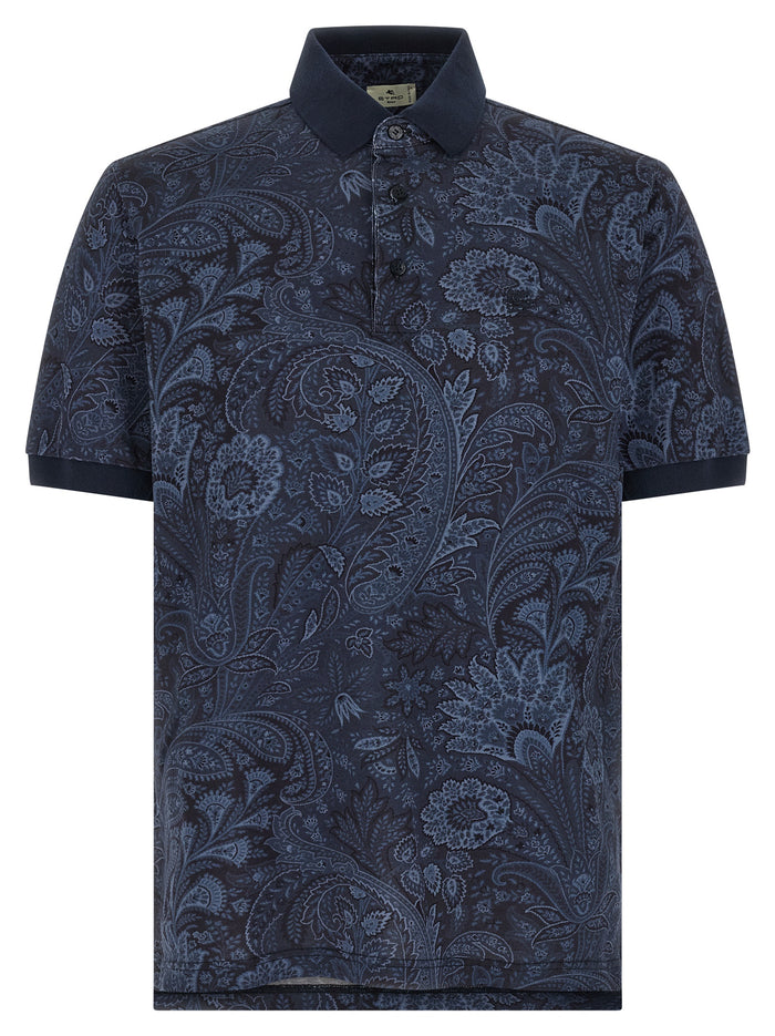 Etro 100% cotton polo shirt in navy