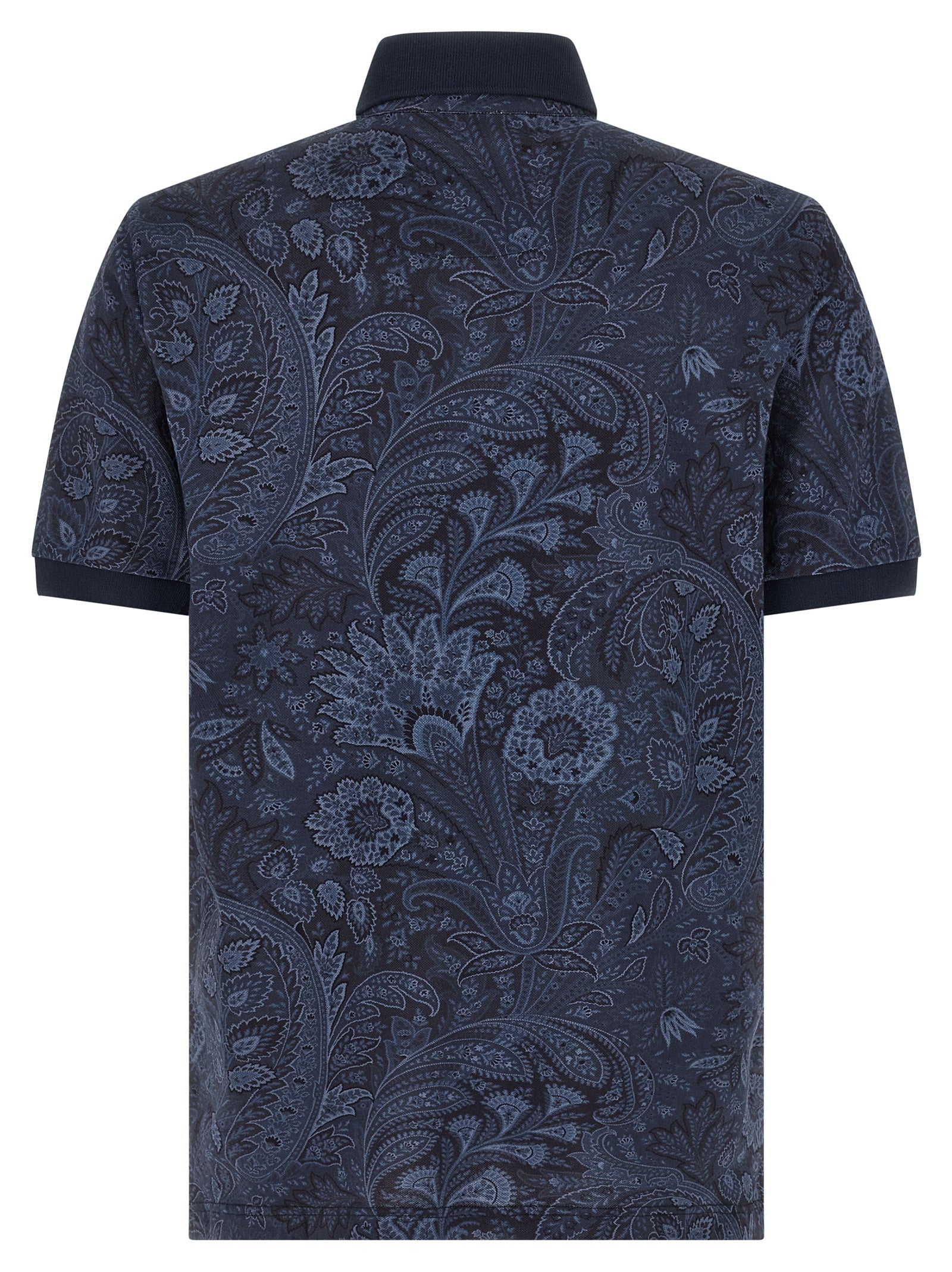Etro 100% cotton polo shirt in navy — view 2