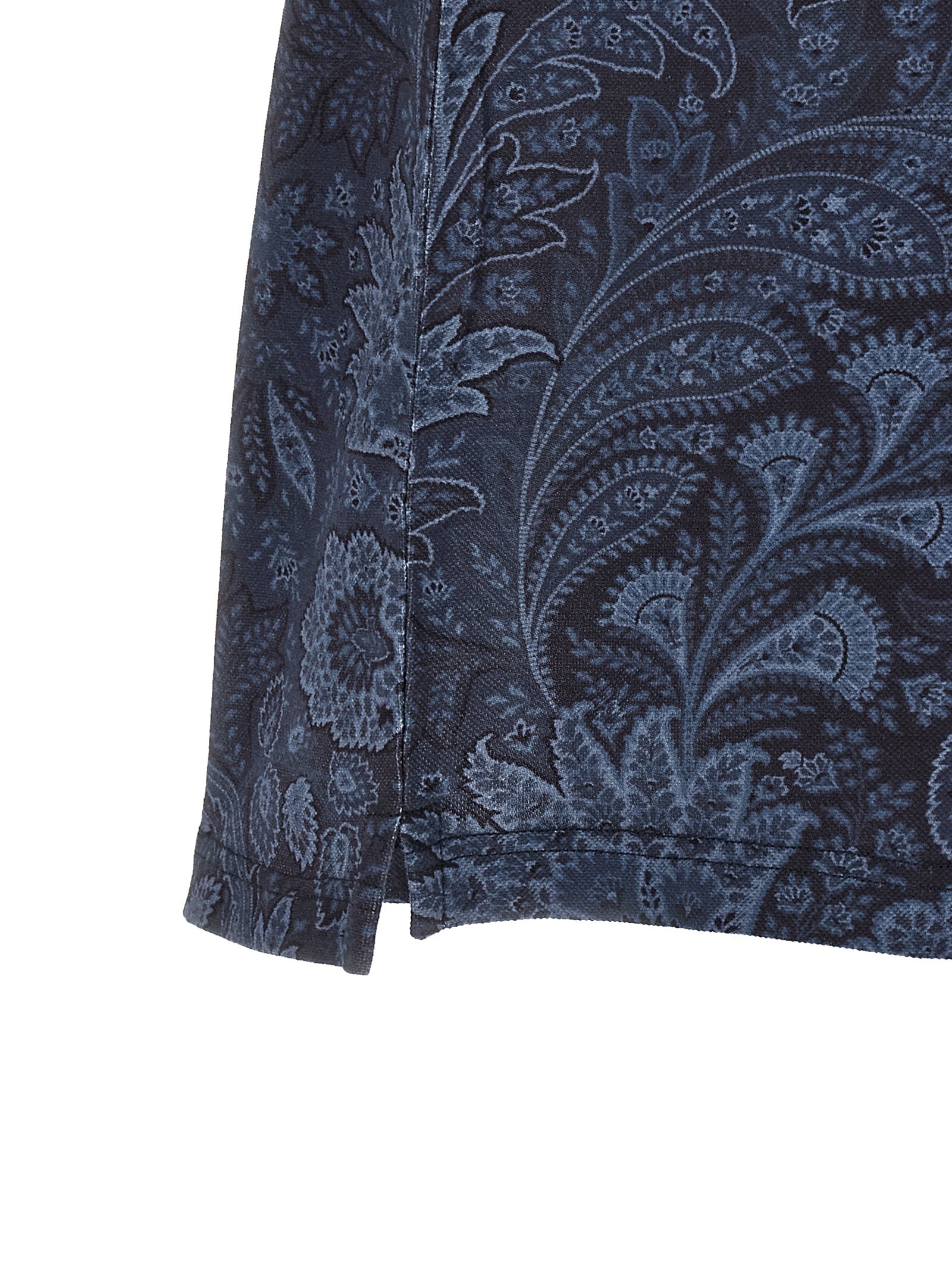 Etro 100% cotton polo shirt in navy — view 4