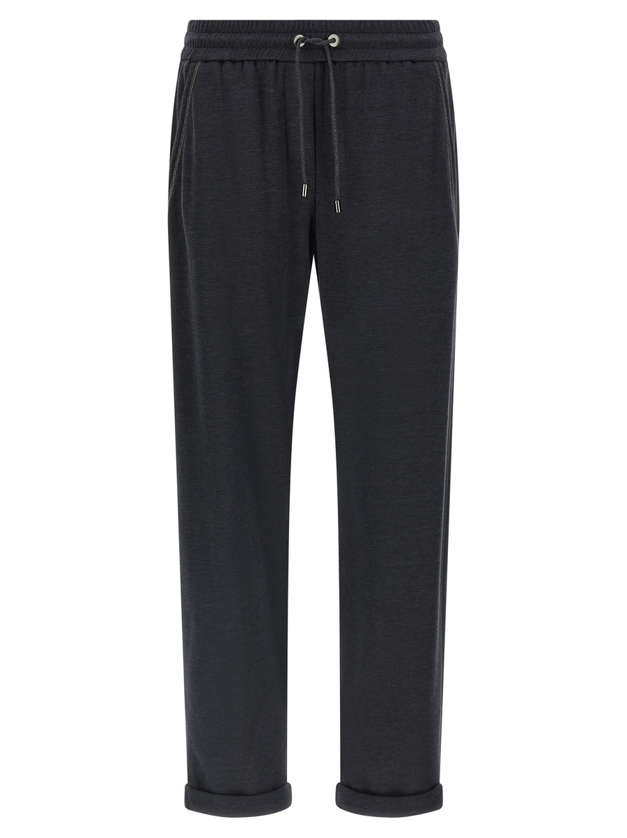 Brunello Cucinelli 67% cotton joggers in gray