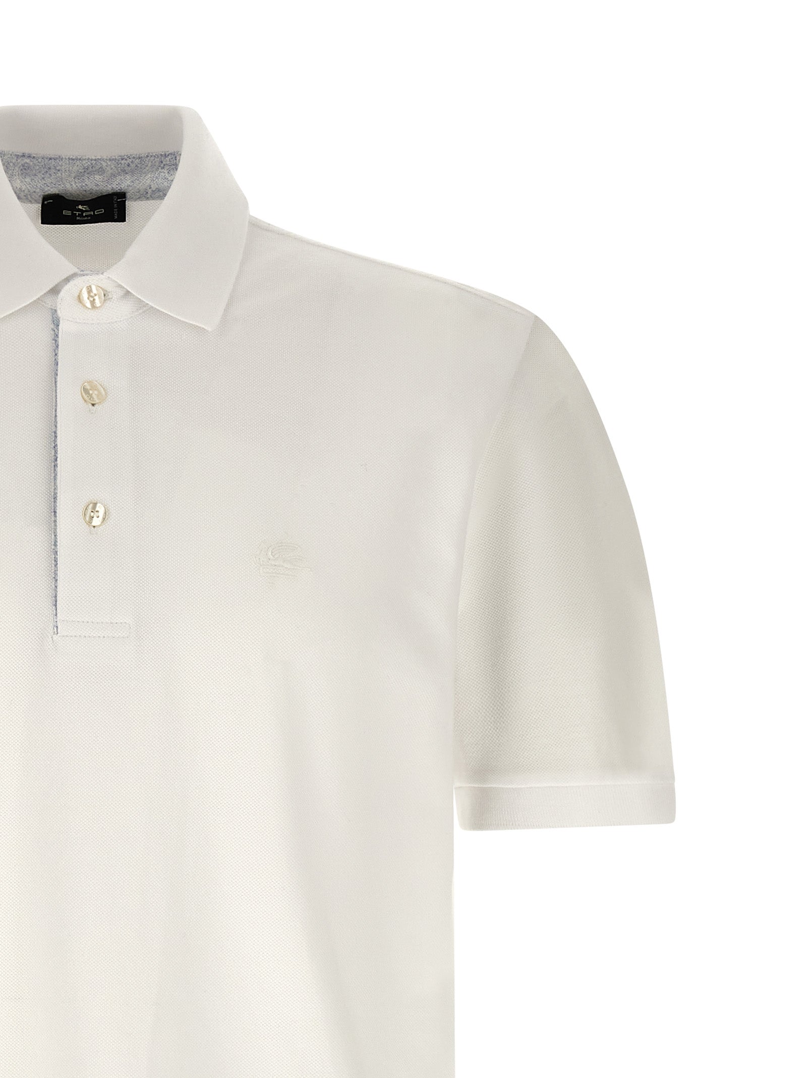 Etro 100% Cotton polo shirt in white — view 3