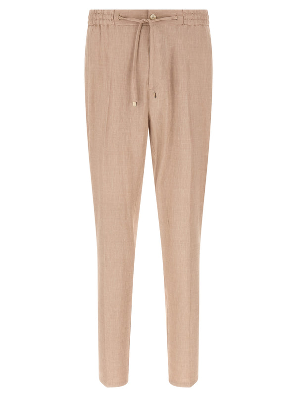 Etro 53% Linen joggers in beige