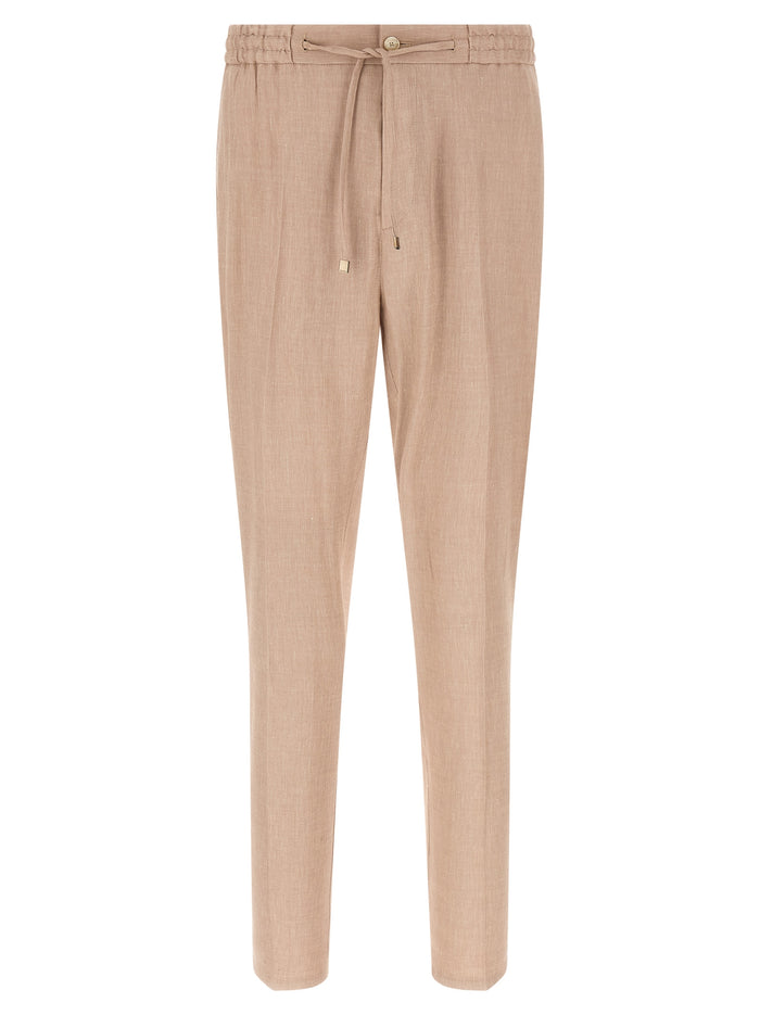 Etro 53% Linen joggers in beige