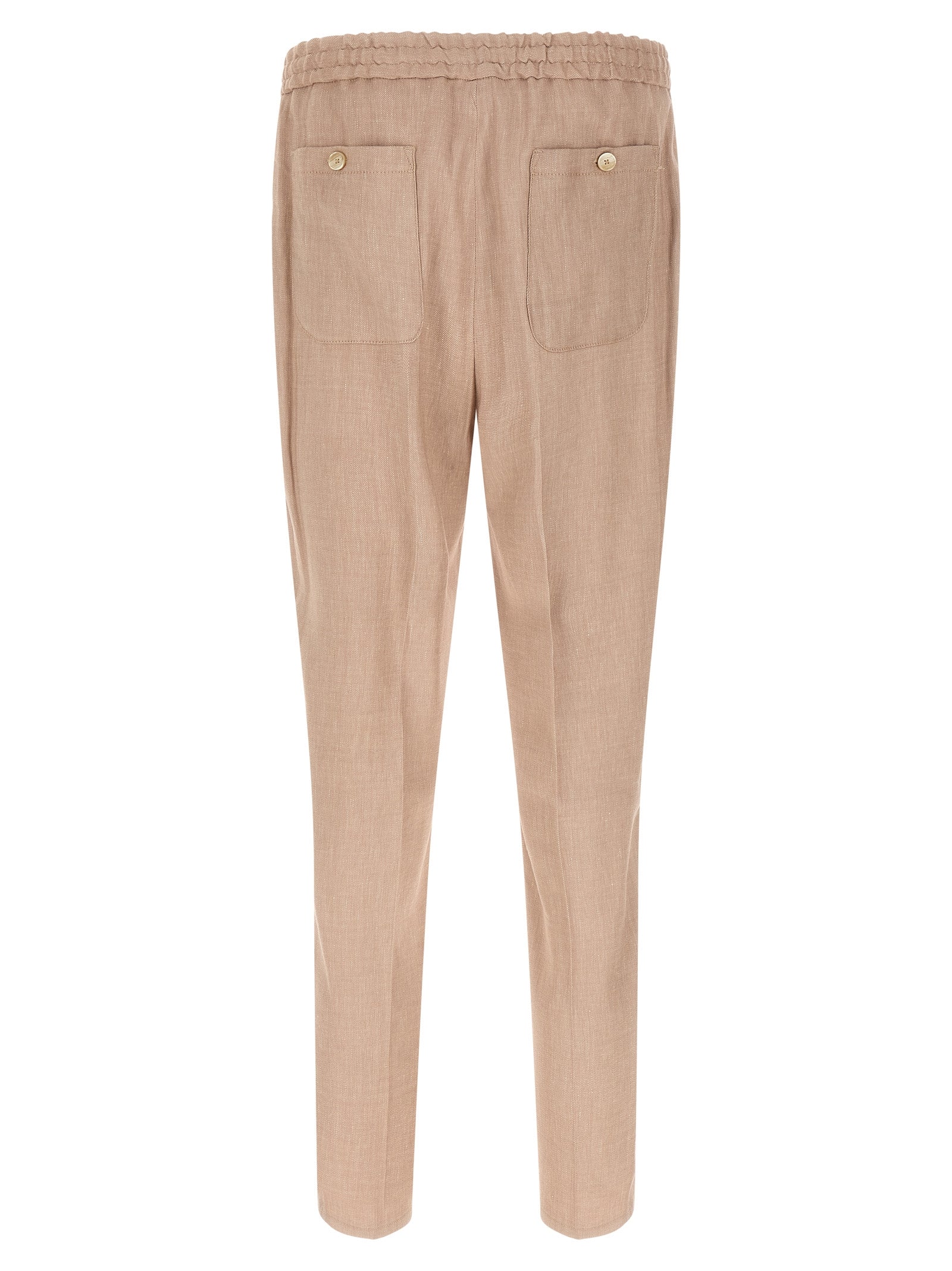 Etro 53% Linen joggers in beige — view 2