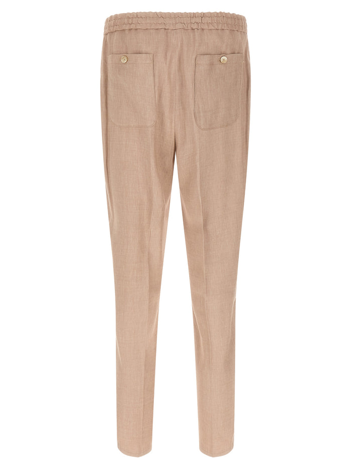 Etro 53% Linen joggers in beige — view 2