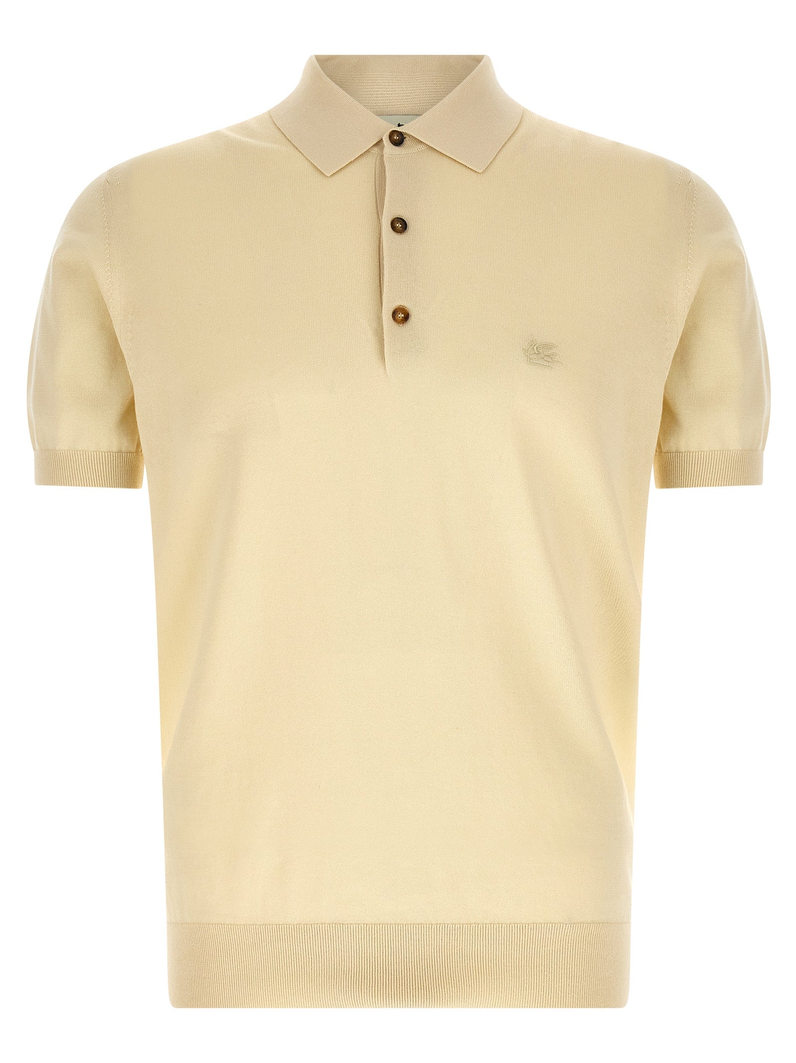 Etro 100% cotton polo shirt in beige
