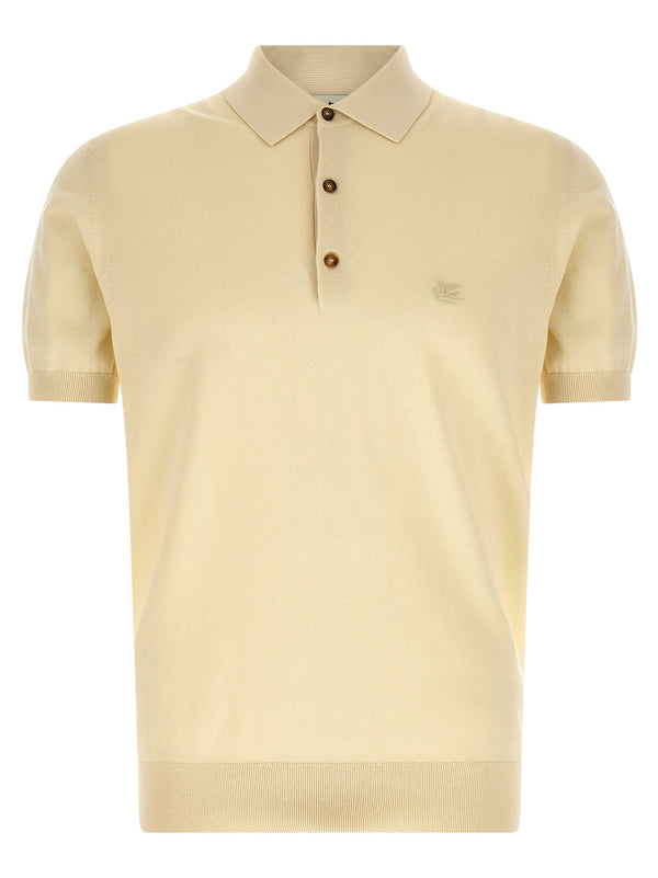 Etro 100% cotton polo shirt in beige