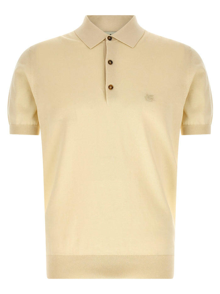 Etro 100% cotton polo shirt in beige