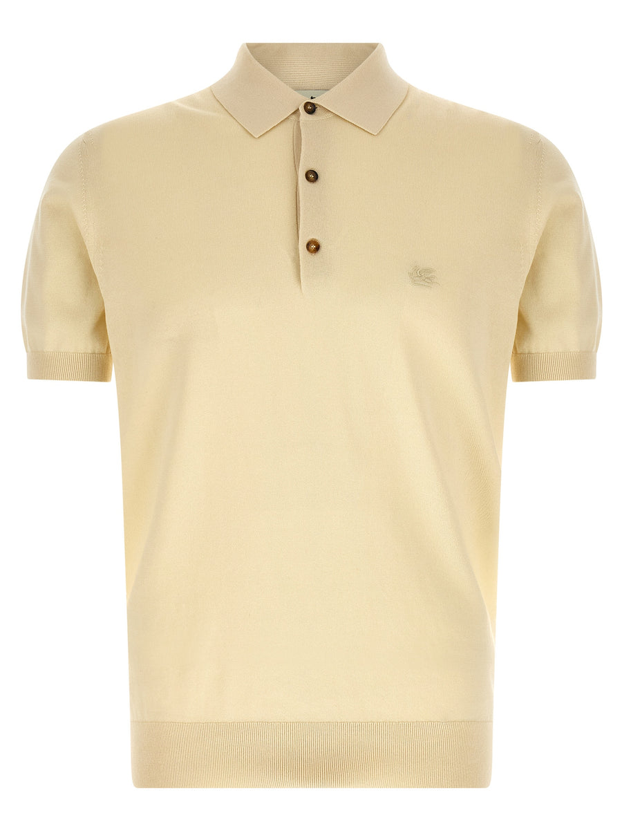 Etro 100% cotton polo shirt in beige