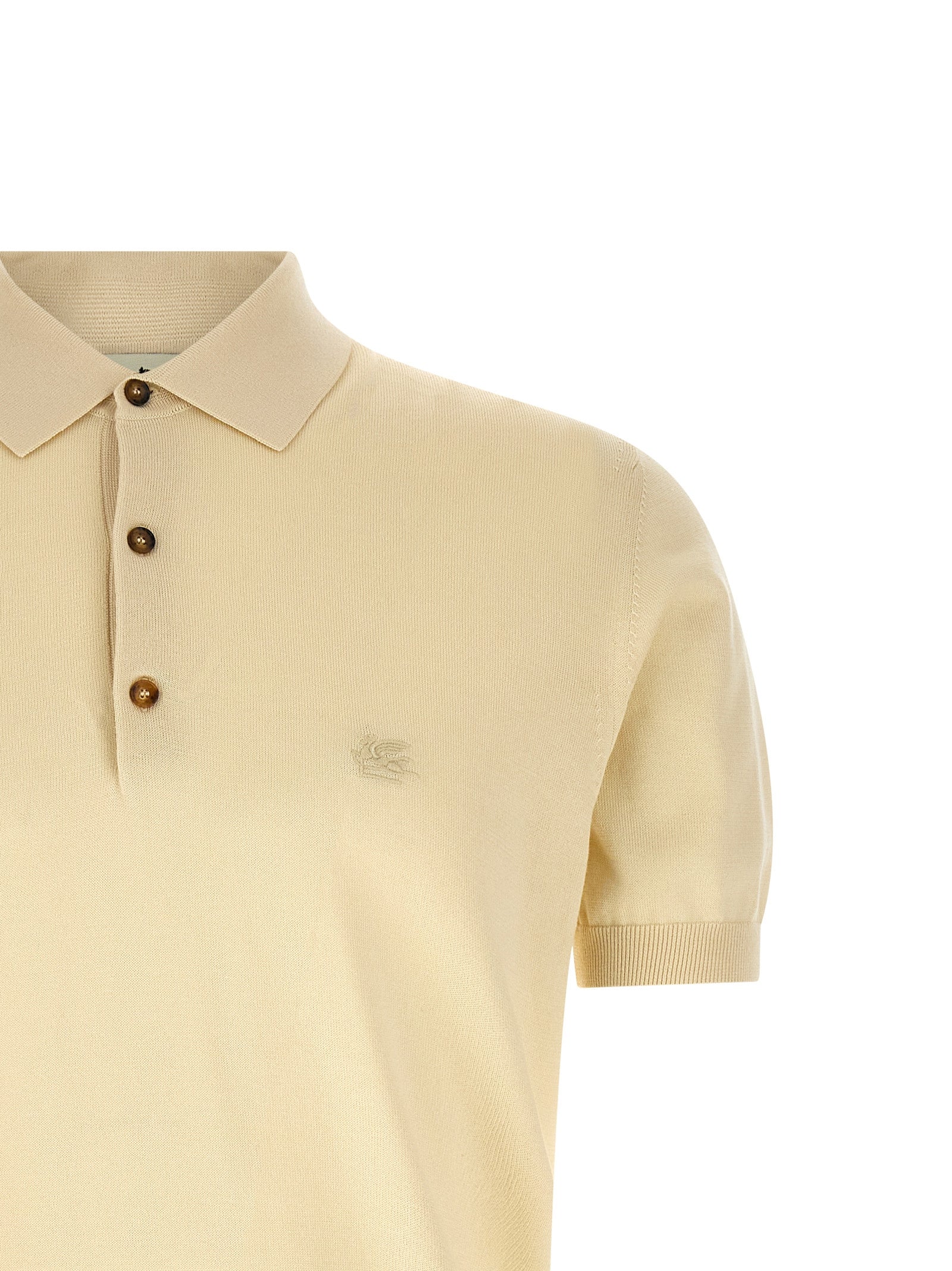 Etro 100% cotton polo shirt in beige — view 3